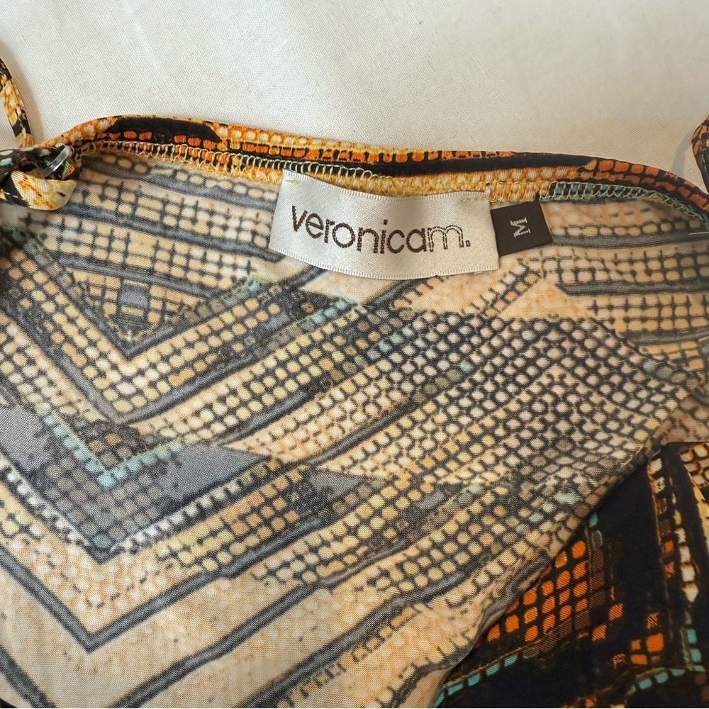 Veronica M Chevron Patterned Maxi Dress Size Medium - Picture 6 of 10